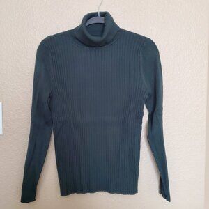 Jones New York Signature Green Sweater Turtleneck